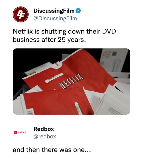brutal comments - Netflix - DiscussingFilm 4 Film Netflix is shutting down their Dvd business after 25 years. Auton redbox. Netflix Redbox and then there was one...