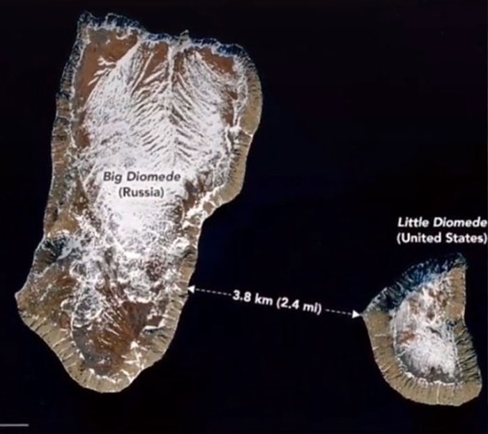 disturbing facts - time in diomede alaska - Big Diomede Russia 3.8 km 2.4 mi Little Diomede United States