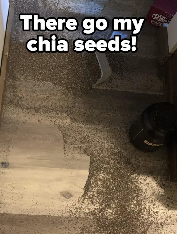people having a bad day -  floor - There go my chia seeds! Per 23
