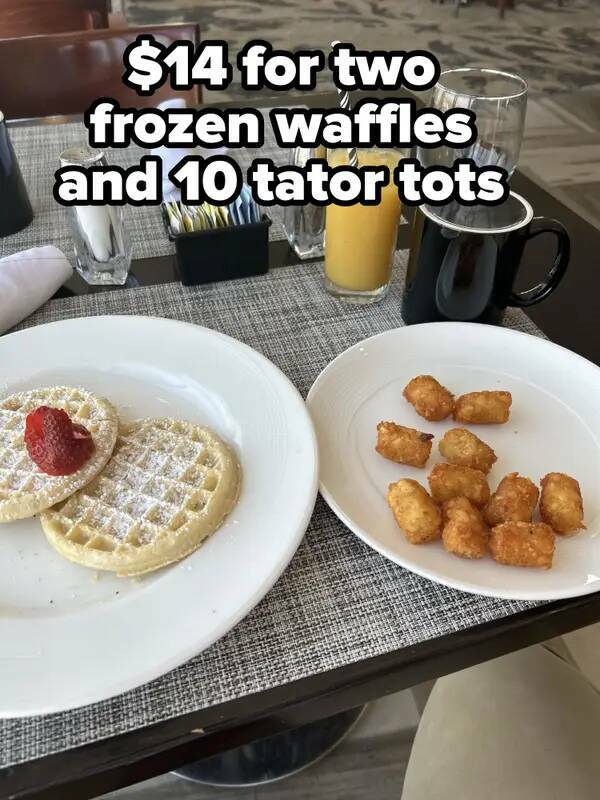 buyers remorse - Tater tots - $14 for two frozen waffles and 10 tator tots