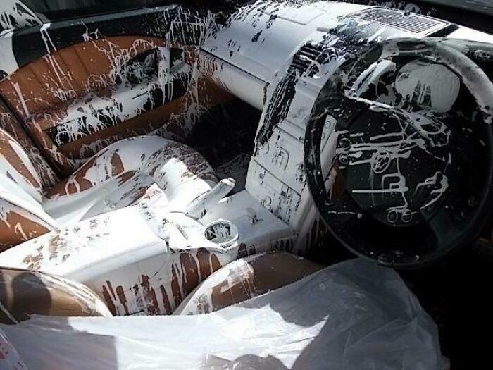 Expensive Fails - car covered in white paint - T