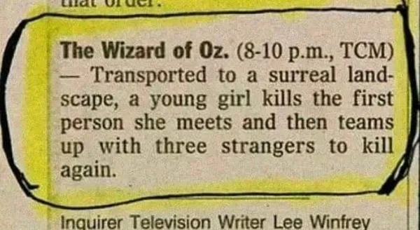 wild pics - wizard of oz short summary - The Wizard of Oz. 810 p.m., Tcm Transported to a surreal land scape, a young girl kills the first person she meets and then teams up with three strangers to kill again. Inquirer Television Writer Lee Winfrey