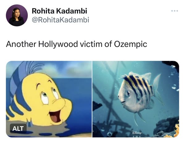 funny tweets - cartoon - Rohita Kadambi Another Hollywood victim of Ozempic Alt Disney