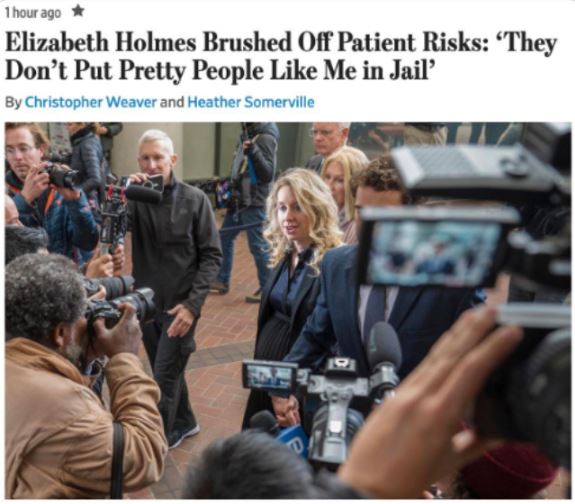 poorly aged posts - elizabeth holmes pregeant - 1 hour ago Elizabeth Holmes Brushed Off Patient Risks 'They Don't Put Pretty People Me in Jail' By Christopher Weaver and Heather Somerville