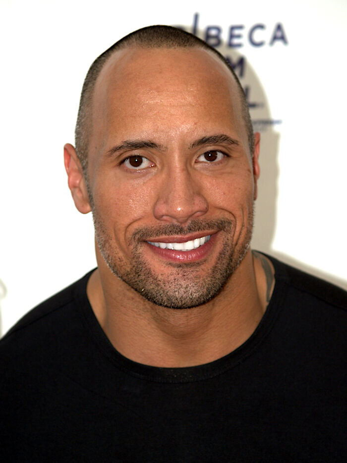 Dwayne "The Rock" Johnson. He was walking out of the restroom at my work place. I commented, "I smelled what The Rock was cooking" as we passed each other in the hallway. He turned back and gave me the People's Eyebrow. Actually got to chat with him a little while, and led him to the edit bay that he was looking for.