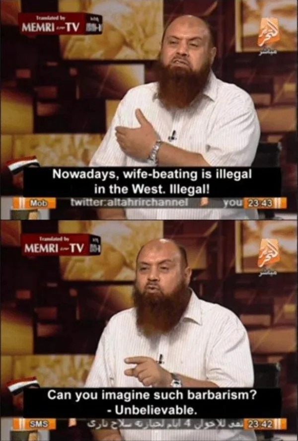 hold up a minute pics - memri tv meme - Translated by MemriTv Sh Mob Nowadays, wifebeating is illegal in the West. Illegal! twitteraltahrirchannel Trandated by MemriTv Sms 336 you Can you imagine such barbarism? Unbelievable. 23,42 4