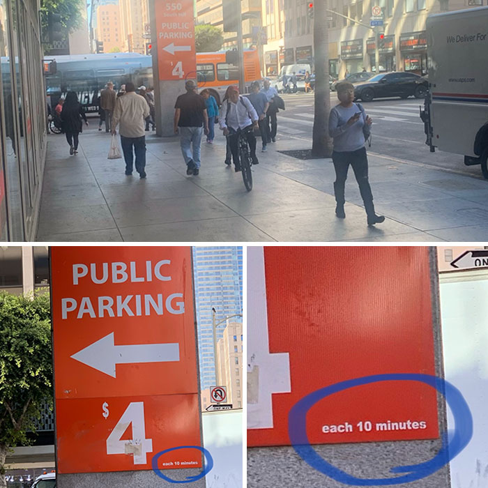 companies using scummy tactics - bait and switch examples - Ncy "Swedt 550 Public Parking '4 Public Parking $4 each 10 minutes each 10 minutes We Deliver For On T