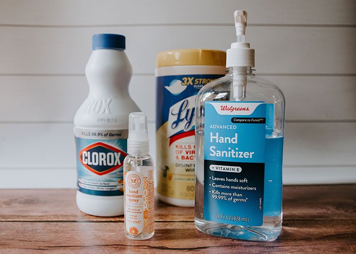 Survival tips - disinfectants at home - Kills 99.9% of Germ Clorox hand anitizer