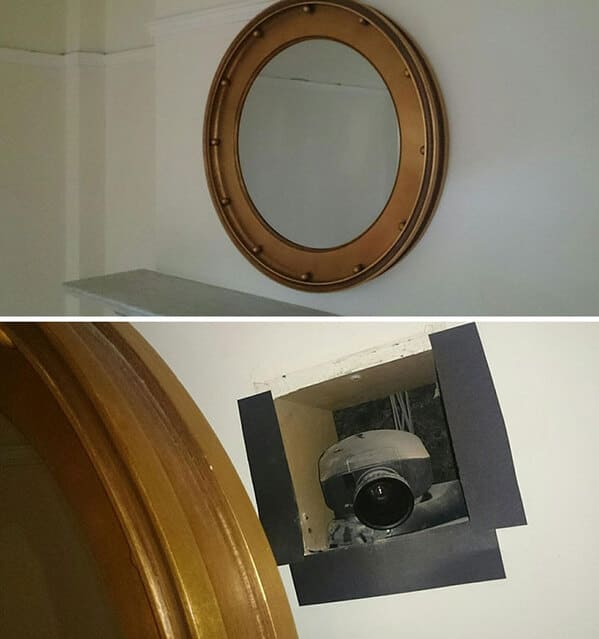 Creepy things new houses - hidden mirror camera found in melbourne - O