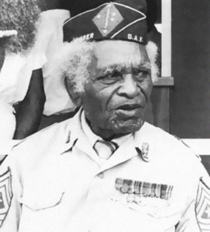 of Solomon Islander Jacob C. Vouza. During WW2, he was captured by the Japanese during the Guadalcanal Campaign, tied to a tree, bayoneted, and left for dead. He then chewed through the ropes with his teeth and made his way to American lines warning them about an impending attack. He survived.