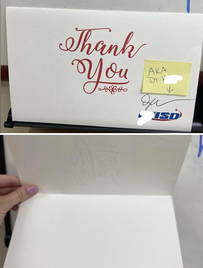notes written by bad bosses - box - Thank you Aka Dr. K Isd