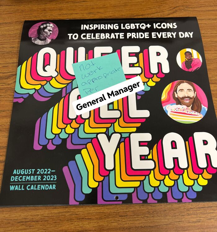 notes written by bad bosses - pride month calendar 2023 - Inspiring Lgbtq Icons To Celebrate Pride Every Day Quero appropriate! Wall Calendar Per General Manager L Year