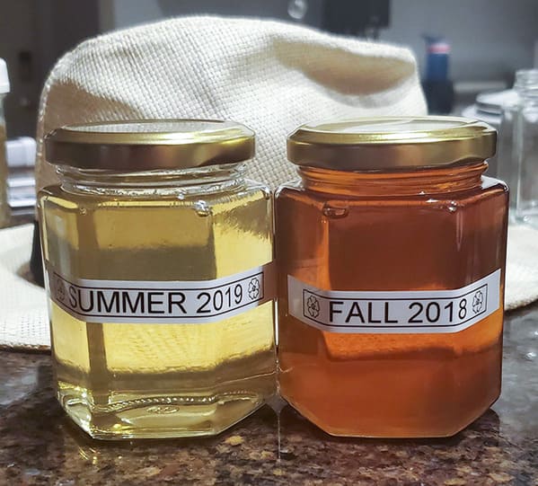 “The Color Difference Between The Fall’s Honey Harvest And The Summer’s”
