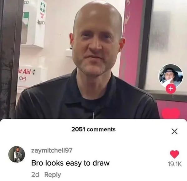 cursed comments - photo caption - Co 8 st Aid 2051 zaymitchell97 Bro looks easy to draw 2d X