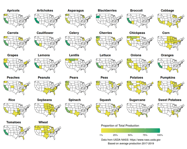 “Where In The U.S. Are Common Foods Grown?”