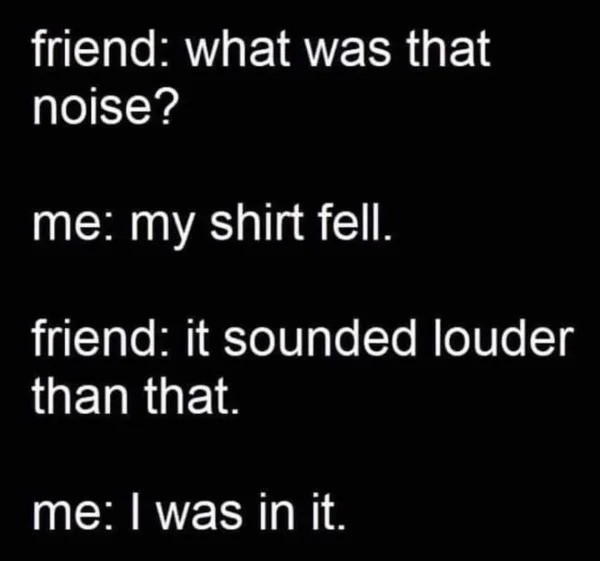 dank memes - john 3 16 - friend what was that noise? me my shirt fell. friend it sounded louder than that. me I was in it.