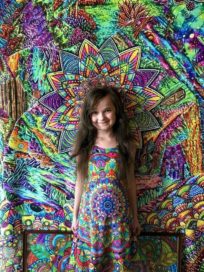 "Got My Artwork Printed Onto A Cotton Dress For My Daughter X"