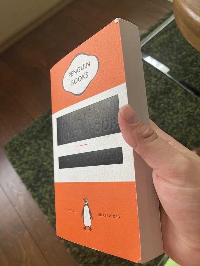 cool designs - orange - Penguin Books Nineteen Ighty Four 33 Orwell Complete Unabridged