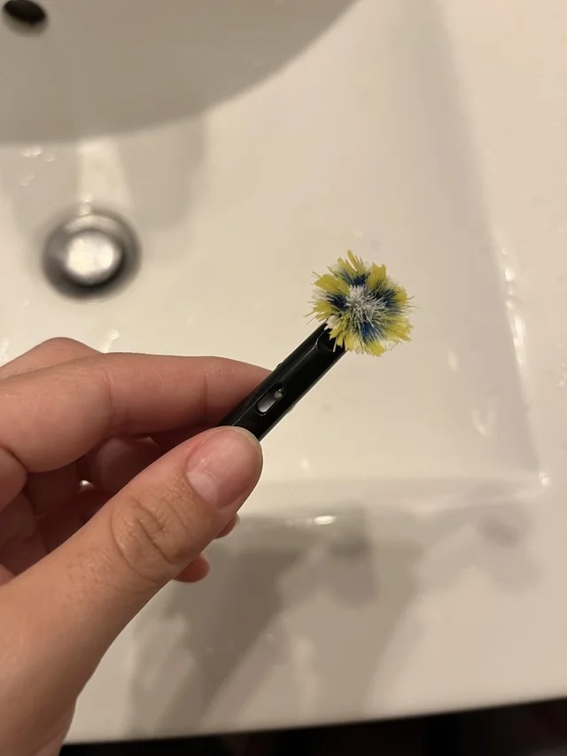 According to my boyfriend, his toothbrush does not need to be changed.