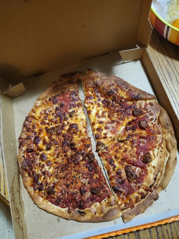 “This pizza i got from little caesars.”