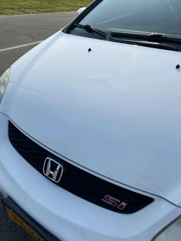 “My friend jokingly jumped on the hood of my car and put a big dent in it”