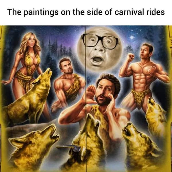 relatabe memes - it's always sunny in philadelphia season 16 - The paintings on the side of carnival rides