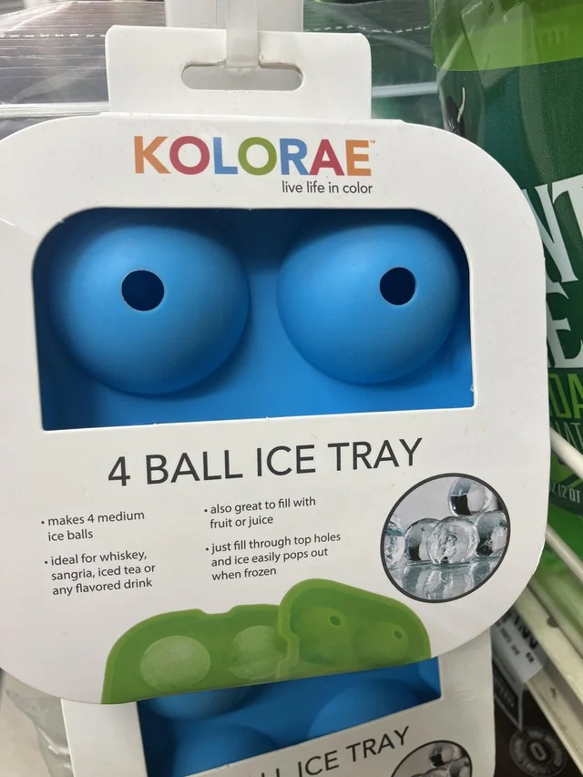 dirty pics - plastic - Kolorae live life in color 4 Ball Ice Tray also great to fill with fruit or juice makes 4 medium ice balls . ideal for whiskey, sangria, iced tea or any flavored drink .just fill through top holes and ice easily pops out when frozen