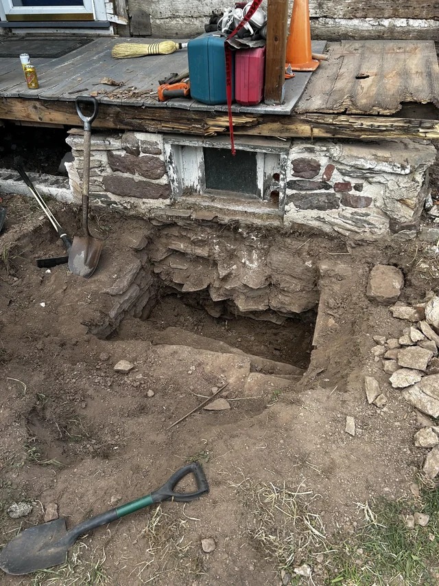 My brother unearthed a 263 year old staircase