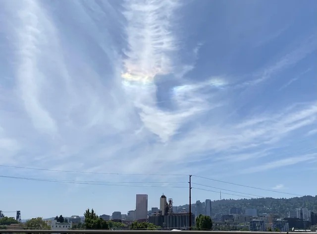 A rainbow in the clouds