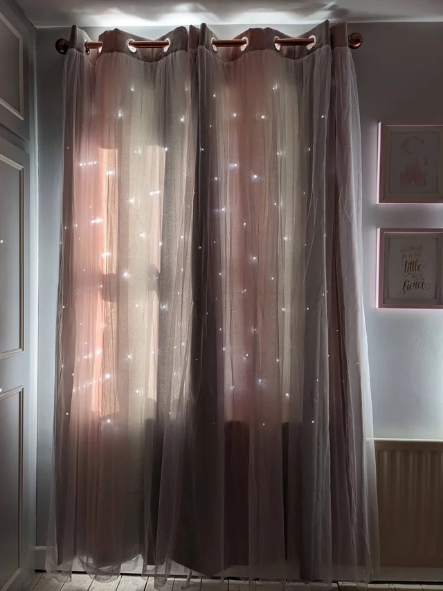Curtains with star shape cutouts