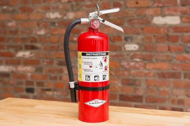 A fire extinguisher. People forget to pull out the safety pin