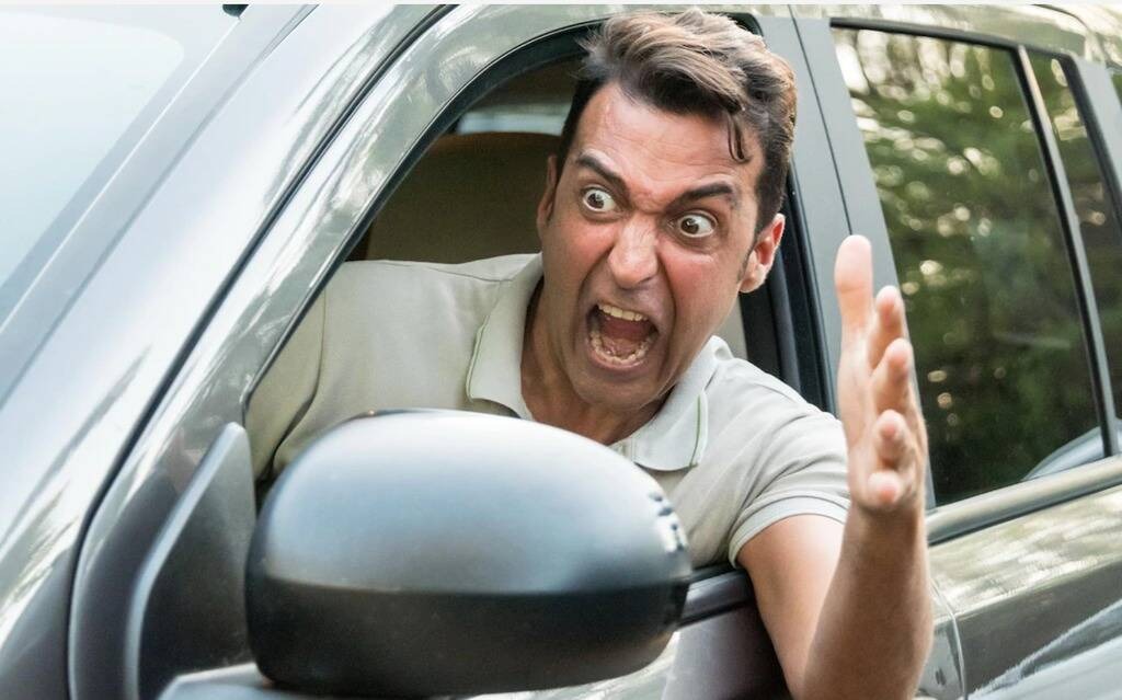 Getting fired up from road rage.