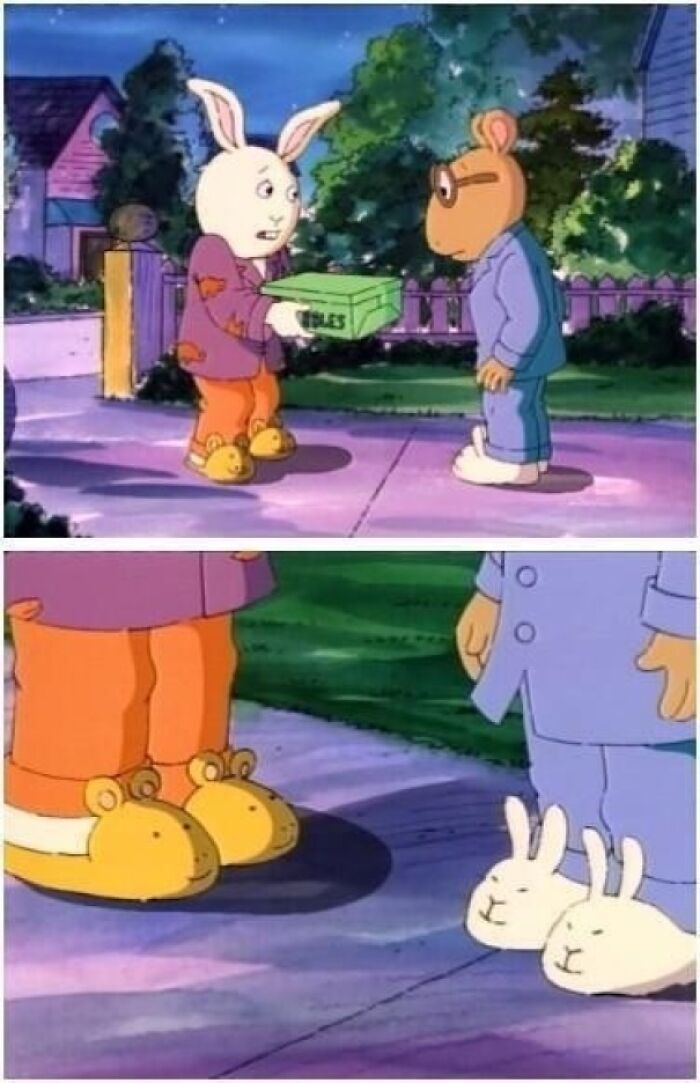 Arthur And Buster Are Such Good Friends That They Each Have Slippers Of The Other