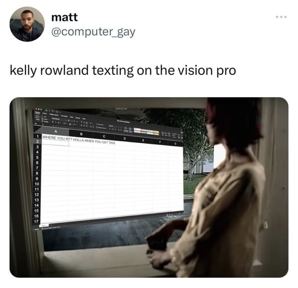 funny tweets -  multimedia - Ins kelly rowland texting on the vision pro Basatash!!Ysee 5 10 11 12 13 14 16 matt 17 Where You Att Holla When You Get This ...