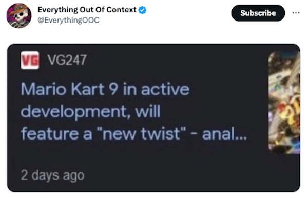 funny tweets -  web 2.0 icons - Everything Out Of Context Subscribe Vg VG247 Mario Kart 9 in active development, will feature a "new twist" anal... 2 days ago
