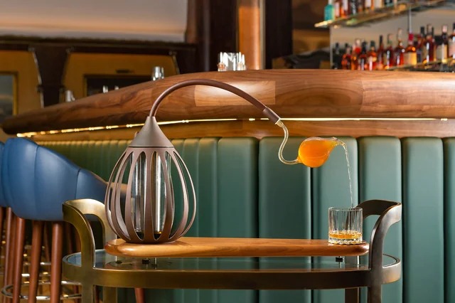 Pennyworth's Bar in Park Row, the world’s first immersive DC-universe influenced restaurant in London, has a specially-designed whisky trolley with a cantilever system that ensures the perfect pour every time (one of six in the world).