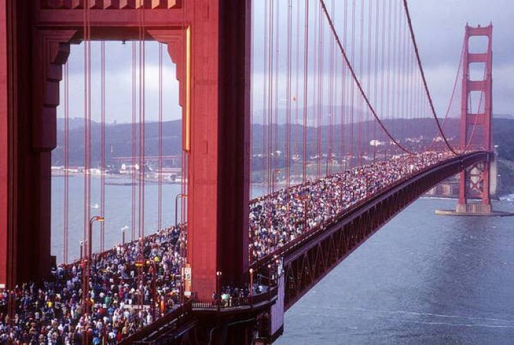 fascinating photos and interesting images - golden gate bridge 50th anniversary