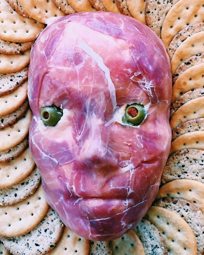 cursed pics - flayed man cheese ball