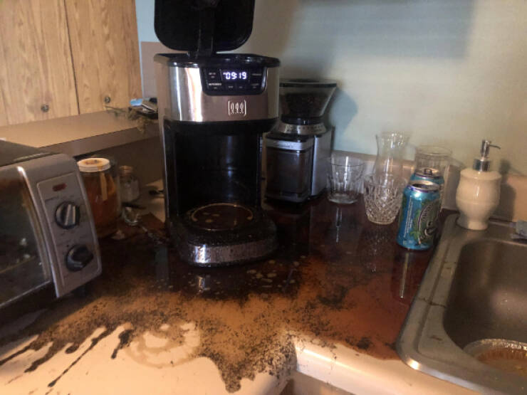 “Forgot to put in the carafe today.”