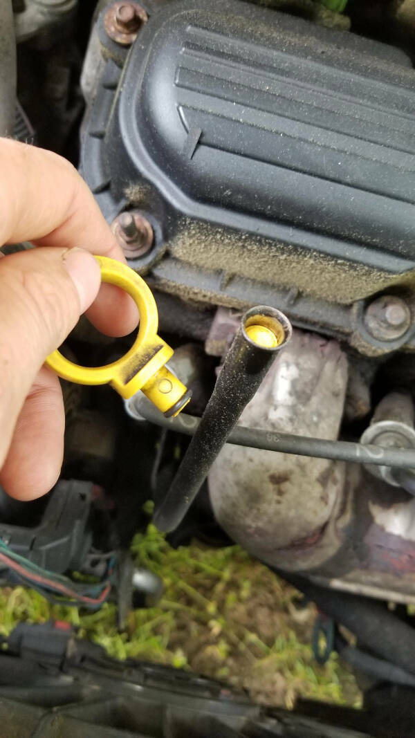 “The dipstick for checking the oil just broke.”