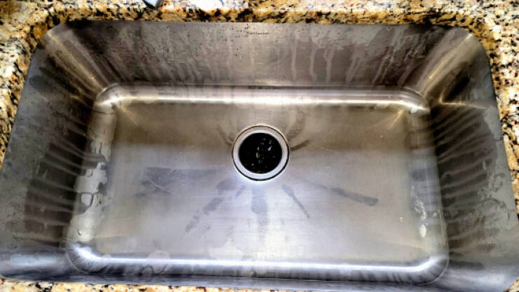 “Screwed up the finish on my stainless steel sink by putting bleach gel on it then forgetting about it for 6 hours.”