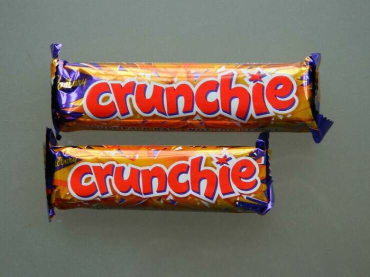 shrinkflation pics - chocolate bar - crunchie crunchie