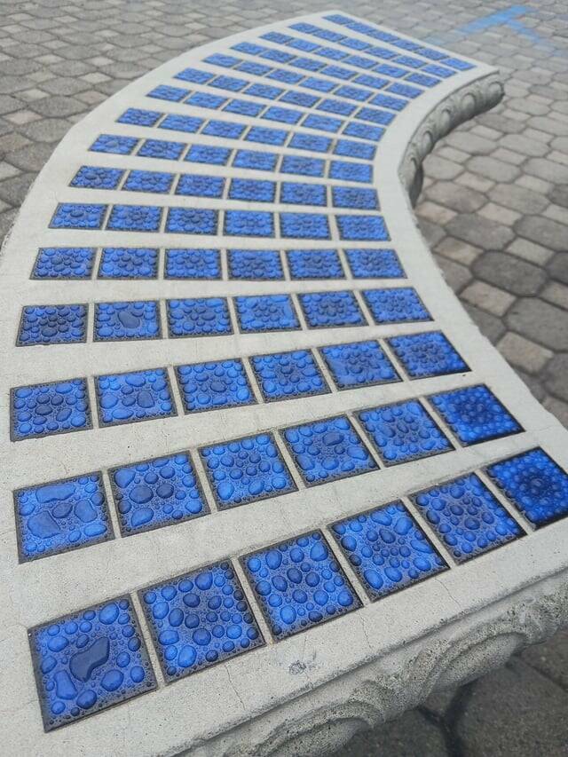 The way rain stayed perfectly on the ceramic tiles.
