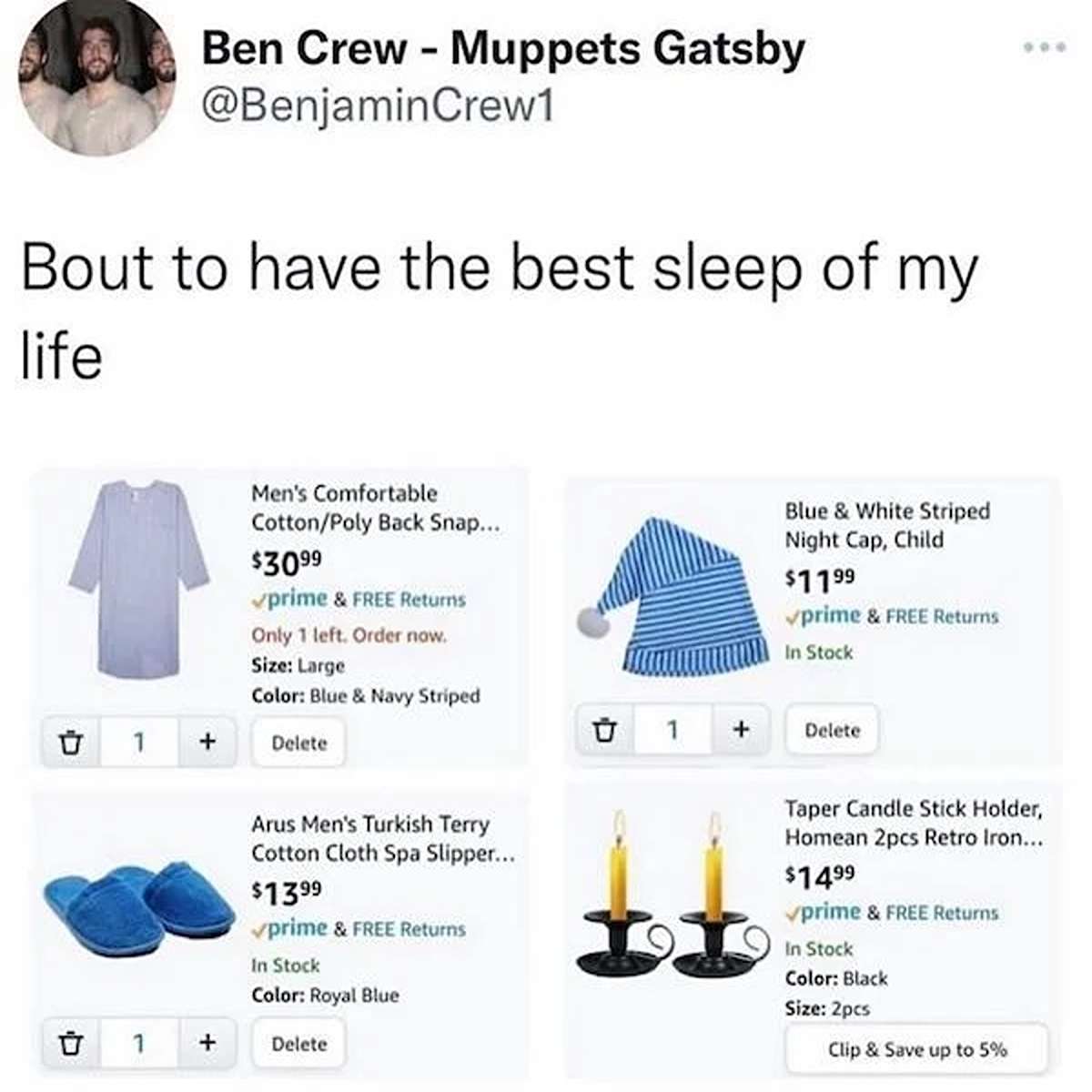 funny tweets and memes - diagram - Ben Crew Muppets Gatsby Bout to have the best sleep of my life Men's Comfortable CottonPoly Back Snap... $3099 prime & Free Returns Only 1 left. Order now. Size Large Color Blue & Navy Striped Delete 1 Arus Men's Turkish