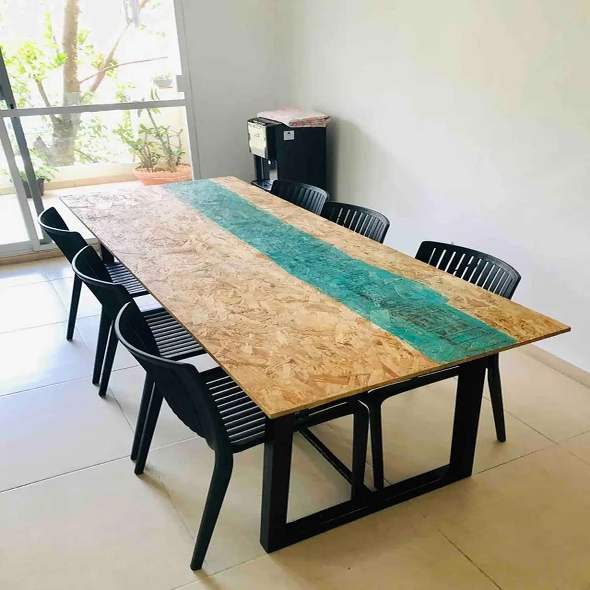 This "Epoxy River Table" I found in an Airbnb listing in Cancun! Brilliant!!