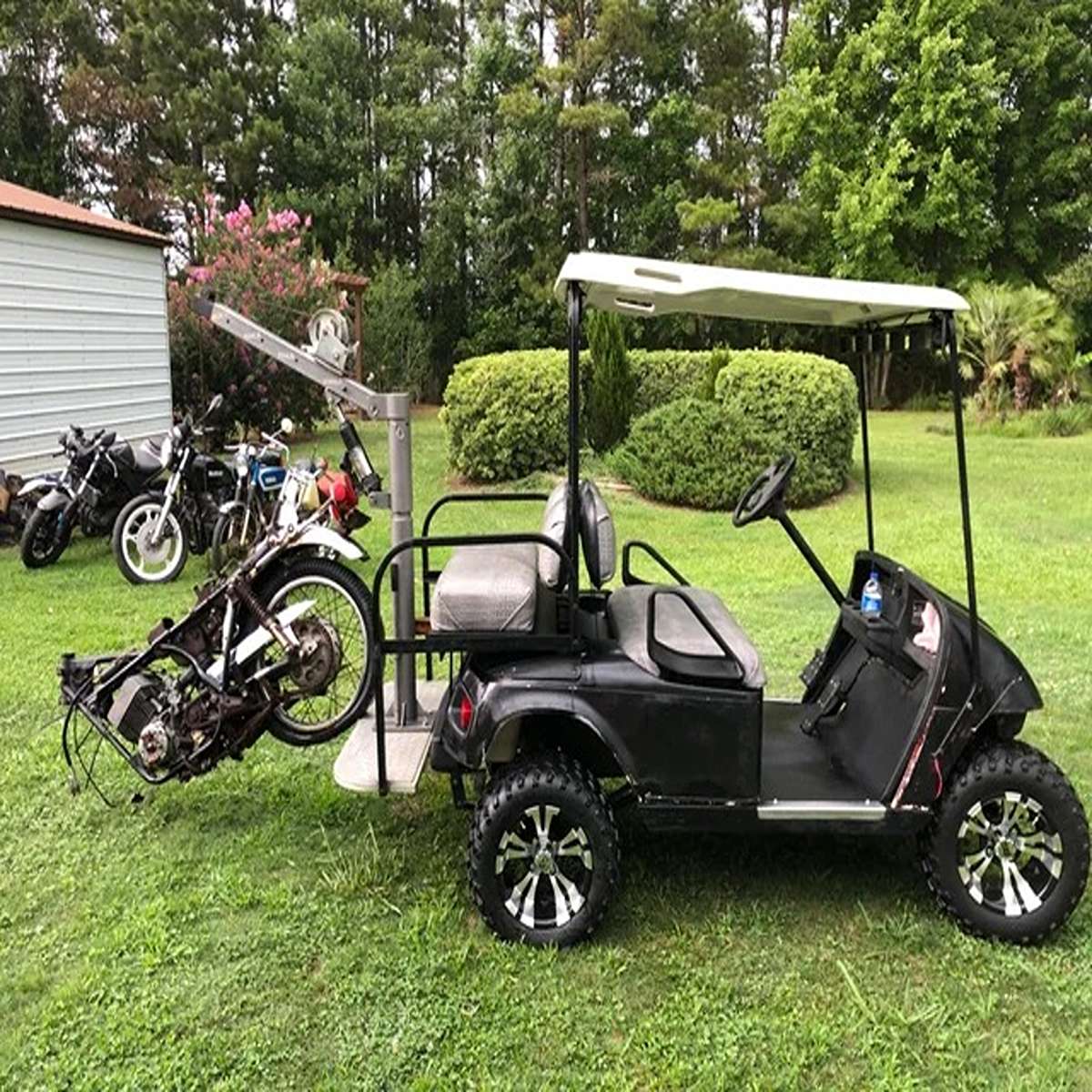 I used the harbor freight Crane to make a golf cart tow truck.