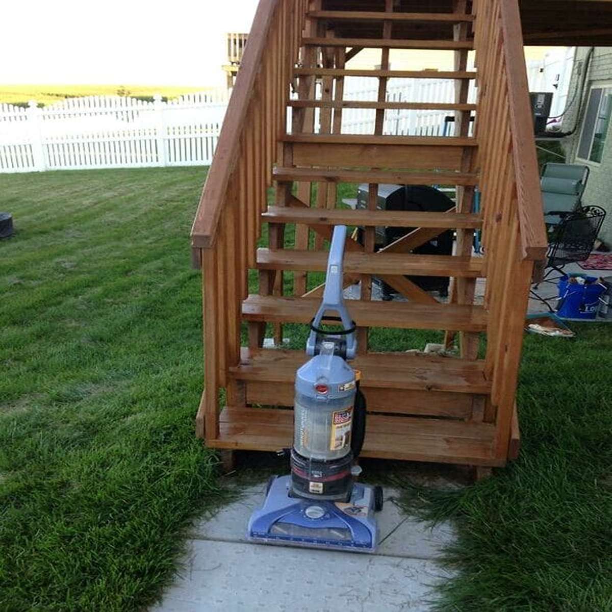 “Started Staining The Deck And Needed To Keep The Dog Off The Deck Boards. Solution Found”