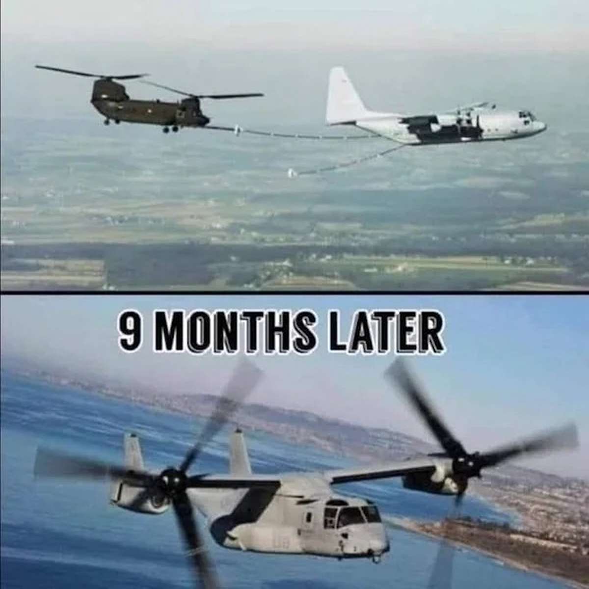 dank memes - propeller driven aircraft - 9 Months Later