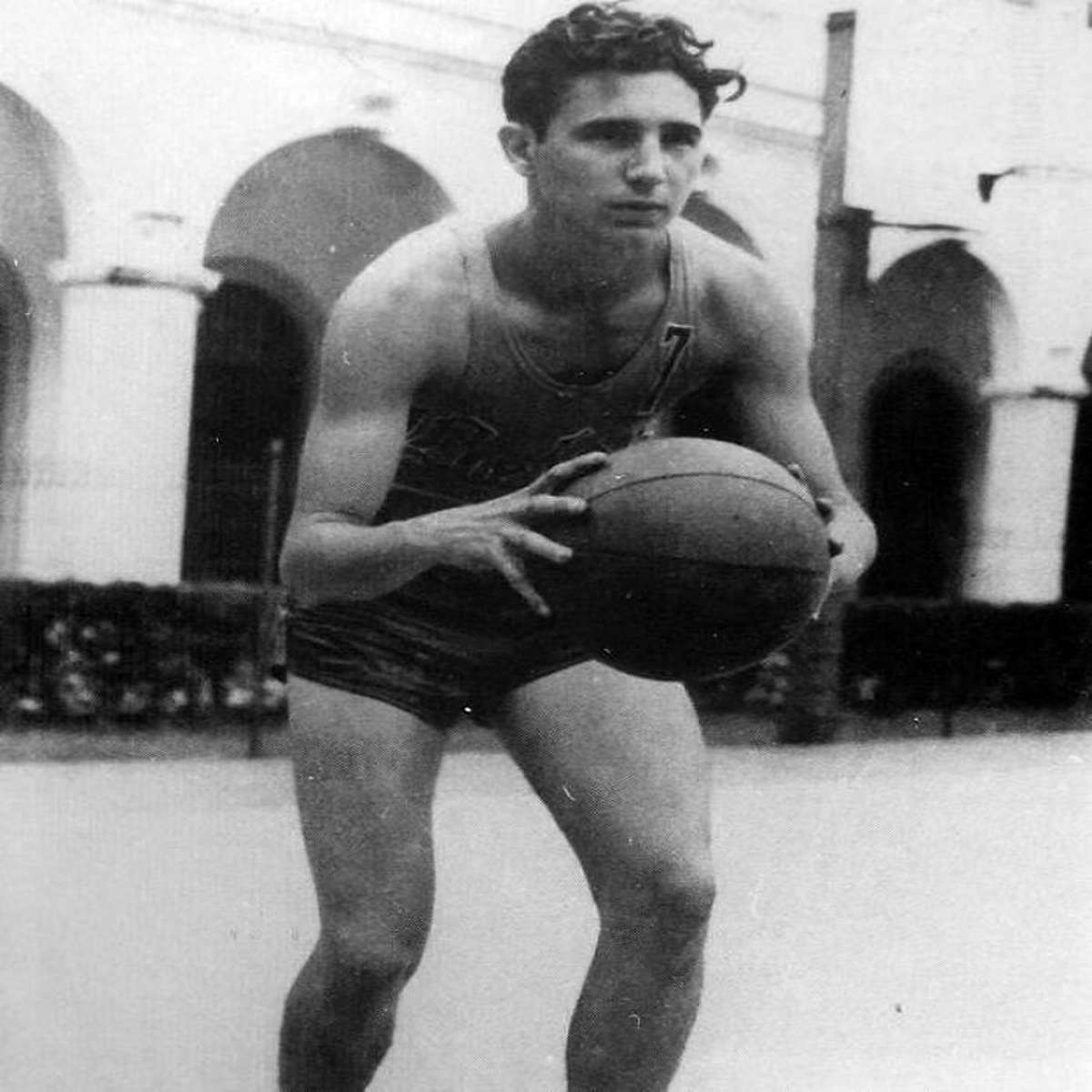 Fidel Castro Shooting Basketball With His School In 1943