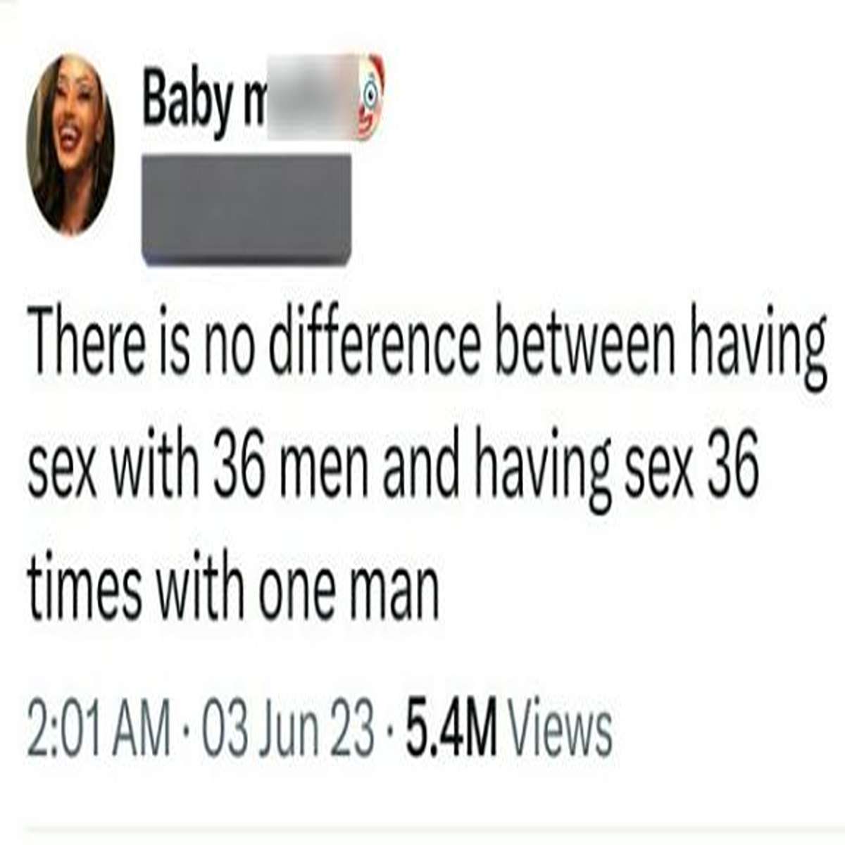 delusional people - smoking bumper stickers - Baby m There is no difference between having sex with 36 men and having sex 36 times with one man 03 Jun 235.4M Views